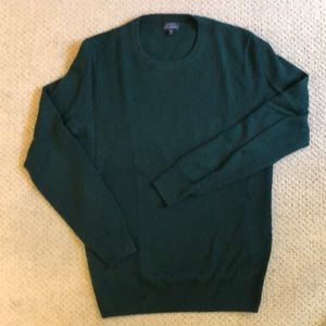 J.Crew Mens Forest Green Cashmere Crewneck Sweater XS